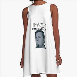 Tim Dillon Fan A-Line Dress