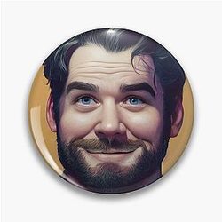 Bearded Tim Dillon Digital Painting Pin