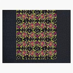 Dan Flashes cool pattern yellow and purple Graphic Jigsaw Puzzle