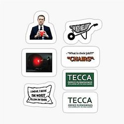 The Chair Company Sticker Sheet - Logos Quotes Red Ball Tim Robinson Comedy Art Sticker