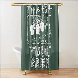 Title Fight Floral Green Shower Curtain