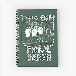Title Fight Floral Green Spiral Notebook