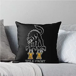 Title Fight Cat Throw Pillow