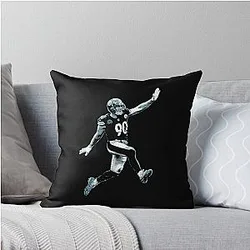 T.J. Watt Black Vintage Designs Throw Pillow