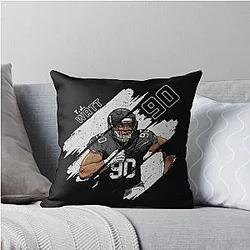 T.J. Watt Pittsburgh Steelers T-Shirt Throw Pillow