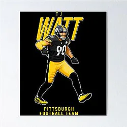 T.J. Watt Pittsburgh Football Team Poster