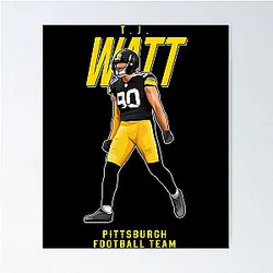 T.J. Watt Pittsburgh Football Team Poster