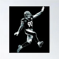 T.J. Watt Black Vintage Designs T-Shirt Poster