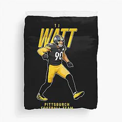 T.J. Watt Pittsburgh Football Team Duvet Cover