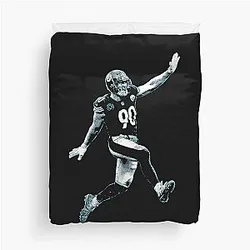T.J. Watt Black Vintage Designs T-Shirt Duvet Cover