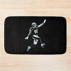 T.J. Watt Black Vintage Designs T-Shirt Bath Mat