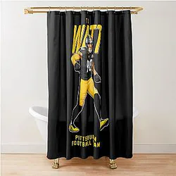 T.J. Watt Pittsburgh Football Team Shower Curtain