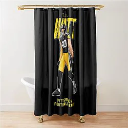 T.J Watt Pittsburgh Football Team Shower Curtain