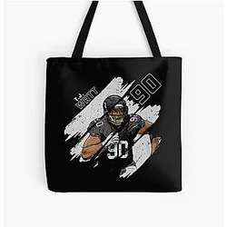 T.J. Watt Pittsburgh T-Shirt All Over Print Tote Bag