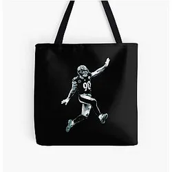 T.J. Watt Black Vintage Designs Tote Bag