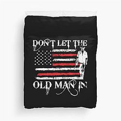 Toby Keith Don't Let the Old Man In American Flag Courtesy of the Red White and Blue Duvet Cover