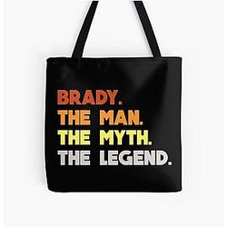 Tom Brady The Man Legend All Over Print Tote Bag