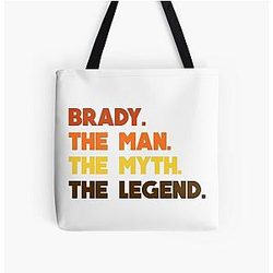 Tom Brady The Man Legend All Over Print Tote Bag
