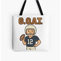 G.O.A.T. Tom Brady Cartoon All Print Tote Bag