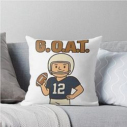 G.O AT Tom Brady Cartoon Throw Pillow