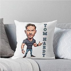 Funny Caricature of Tom Hardy Throw Pillow