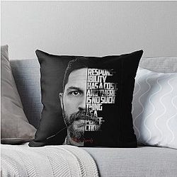 Black and White Tom Hardy Quote Poster Throw Pillow
