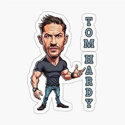 Funny Caricature of Tom Hardy Movie Actor Sticker