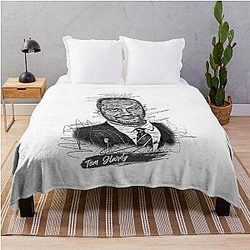 Tom Hardy Abstract Sketch Art, Tom Hardy Fan Art Throw Blanket