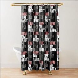 I Love Tom Hardy On Black Bg Shower Curtain