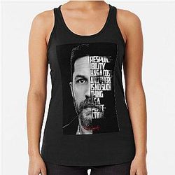 Black and White Tom Hardy Quote Poster Racerback Tank Top