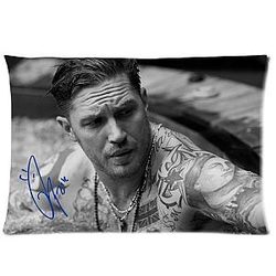 Generic Cotton Polyester Pillowcase Soft Twin Sides 20 by 30 Inch Pillow Cover with Tom Hardy Print