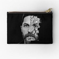 Black and White Tom Hardy Quote Poster Zipper Pouch