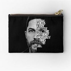 Black and white Tom Hardy poster zipper pouch