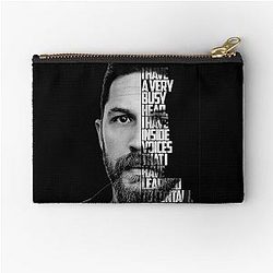 Black and White Tom Hardy Poster Zipper Pouch