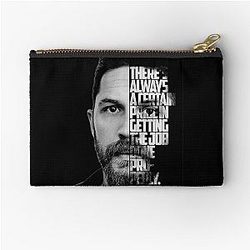 Black and White Tom Hardy Quote Poster Zipper Pouch