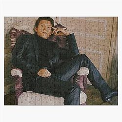 Portrait of Tom Holland Sitting in a Chair Jigsaw Puzzle
