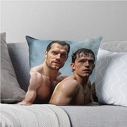Tom Holland and Henry Cavill Throw Pillow