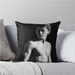Tom Holland Black and White Throw Pillow