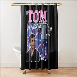 Tom Holland Retro Laser Background Fan Art Shower Curtain