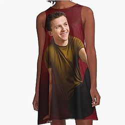 Wallpaper Tom Holland Art A Line Dress