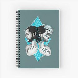 Bill and Tom Kaulitz fan portrait Premium Scoop Spiral Notebook