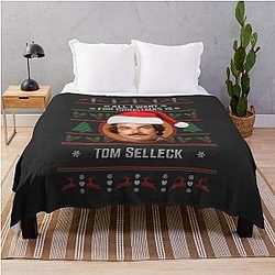 All I Want for Christmas is Tom Selleck Throw Blanket