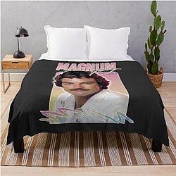 Magnum PI 80s Retro Style Throw Blanket with Tom Selleck