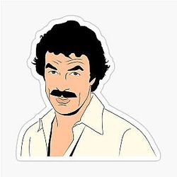 Tom Selleck - Minimalist Colour Stickers