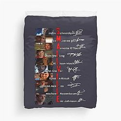 Smallville Cast Signed Fan Tom Welling Kristin Kreuk Allison Mack Trending Duvet Cover