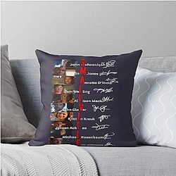 Smallville cast including Tom Welling, Kristin Kreuk, and Allison Mack. Throw Pillow