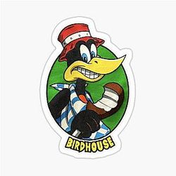 Vintage Birdhouse Tony Hawk Bird House Hook Ups Skate Brand Cartoon Hookups Duck Sticker