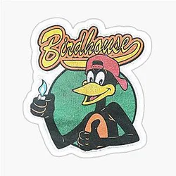 Vintage Bird House Hook-Ups Skate Brand Cartoon Sticker