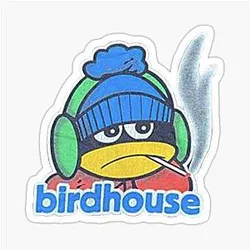 Vintage Bird House Hook Ups Skate Brand Cartoon Penguin Sticker
