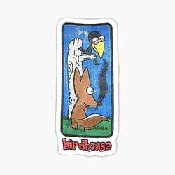 Vintage Birdhouse Tony Hawk Bird House Cute Fox Animals Sticker